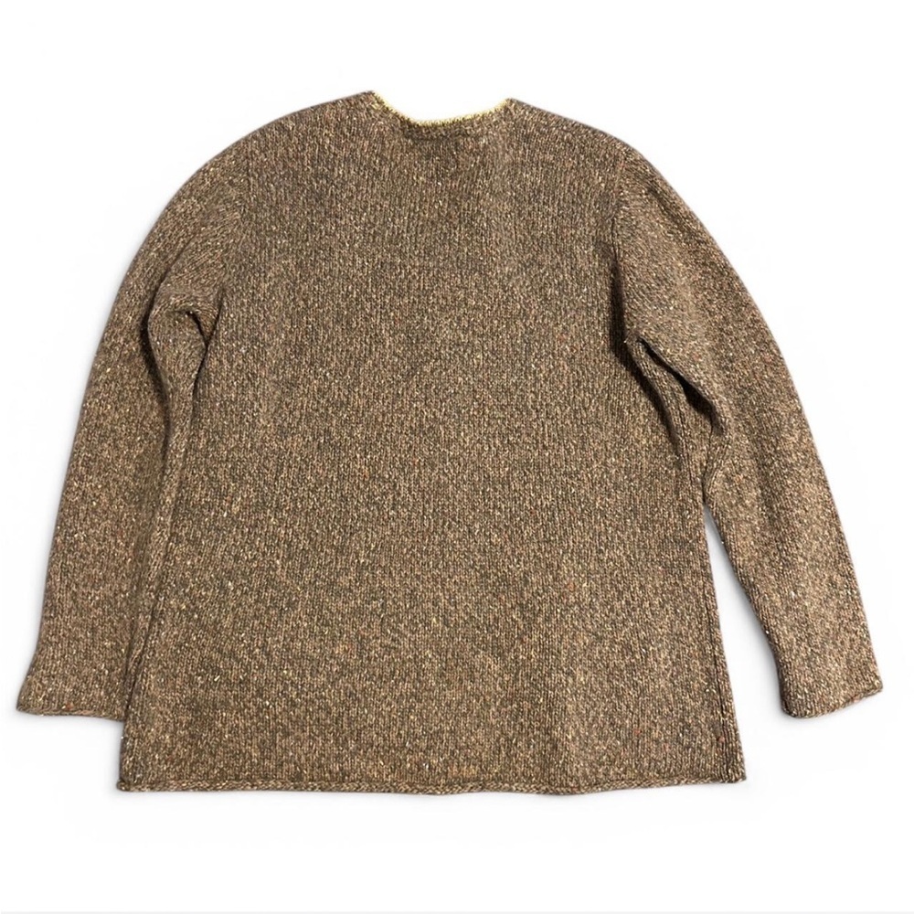 Talbot’s Green Wool Cardigan with Snap Buttons and Angora Rabbit Hair - Picture 2 of 3